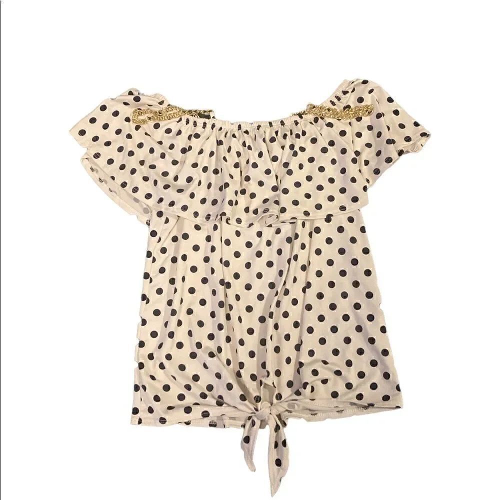 First Love Polkadotted Blouse Size Large
